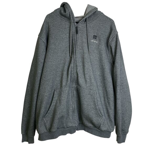 Ororo Hoodie Sweatshirt Mens 2XL Gray Full Zip Outdoors Lined NO BATTERY - Picture 1 of 11
